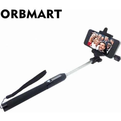 ORBMART Solar Selfie Stick With Built-in Infrared Remote Shutter Universal Monopod For Xiaomi Samsung iPhone Meziu Mobile Phone
