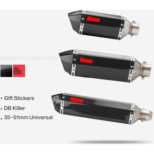 Universal Motorcycle Exhaust Pipe Muffler Motor Carbon Fibers Escape Moto For RC390 Z800 GSXR750 TMAX530 XMAX300.250 CBR500 Mt09