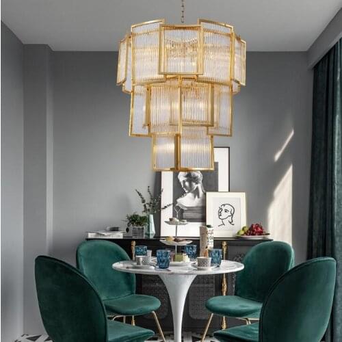 Villa living room large chandelier restaurant lamp home master bedroom atmosphere simple creative chandelier postmodern light