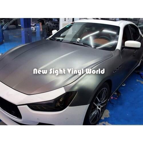 High Quality Matte Satin Metallic Grey Vinyl Satin Metal Grey Wrap Air Free For Vehicle Wraps