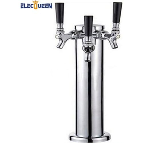 Super quality Stainless steel Triple beer tap , Chrome Triple Faucet Draft Beer Tower