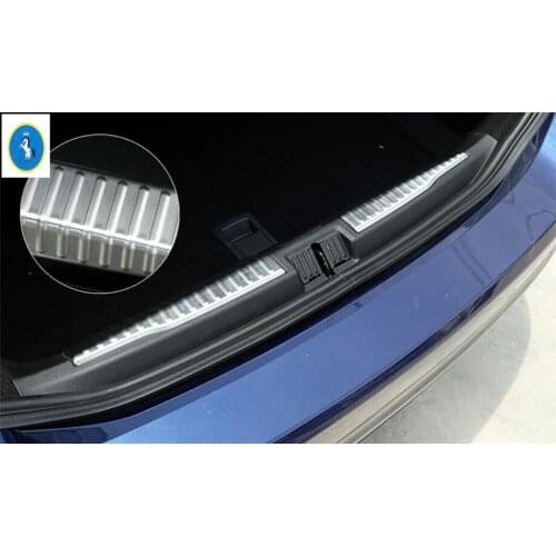 Yimaautotrims Rear Tail Bumper Foot Plate Trunk Door Sill Guard Protector Cover Trim 2 Pcs Fit For Alfa Romeo Giulia 2016 - 2020