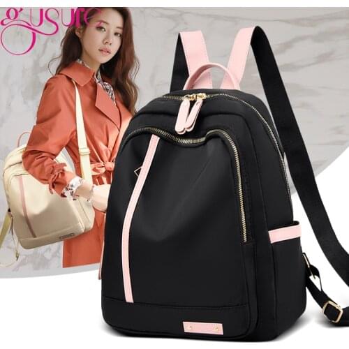 Gusure High Quality Oxford Women Backpack Casual School Shoulder Bags Waterproof Female Sports Knapsack Teenage Girls Travel Bag