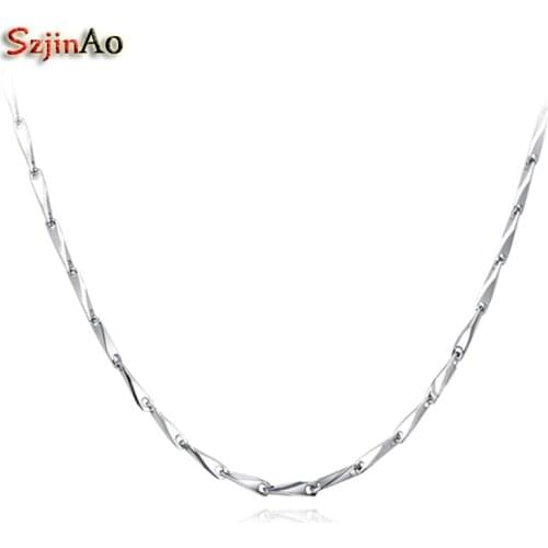 Szjinao Melon Shape 925 Sterling Silver Link Chains Necklaces Fit For Pendant Charm For Women Luxury Necklace Jewelry Gift
