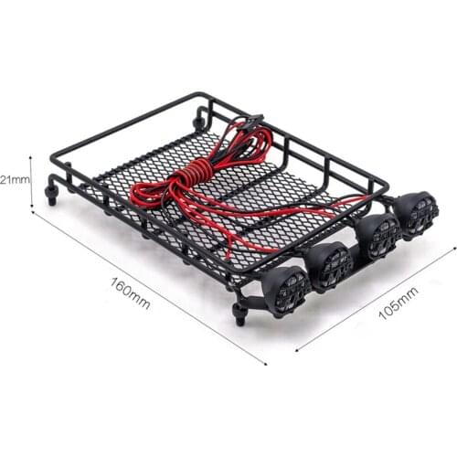 1set Metal Luggage Carrier Tray Roof Rack with Light Accessories for 1/12 RC Car MN D90 D91 D99 MN90 MN99S Upgrade Parts