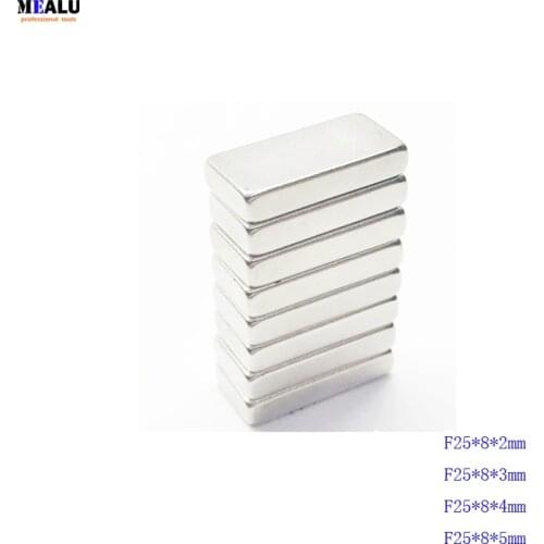 10pcs Strong Block N35 NdFeb Magnets 25 x8x 4 mm Rare Earth Neodymium Magnets 25*8*2mm