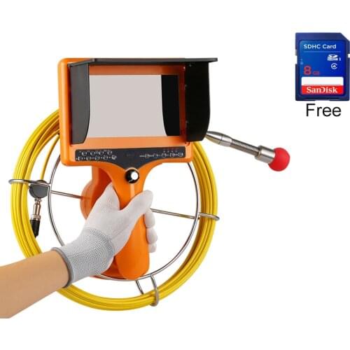20/30/40 Meter Cable Pipe Endoscope Camera System Hand Held 7inch Screen Waterproof HD Camera Surveillance System For Inspection