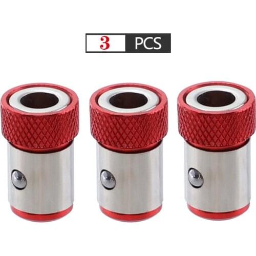 3pcs Magnetic Ring Bits Drill For 6.35mm (1/4 \") Hex Magnet Driver Head Magnetic Ring Magnetizer