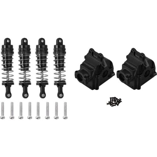 4Pcs Metal Shock Absorber Damper Replacement Accessory & 1 Set Metal Wave Box Gear Box Upper and Lower Cover