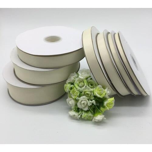 5Yards Cream 6mm 10mm 15mm 20mm 25mm 38mm 50mm Wide Monochrome Grosgrain Ribbon Hair Bows Wedding DIY Crafts