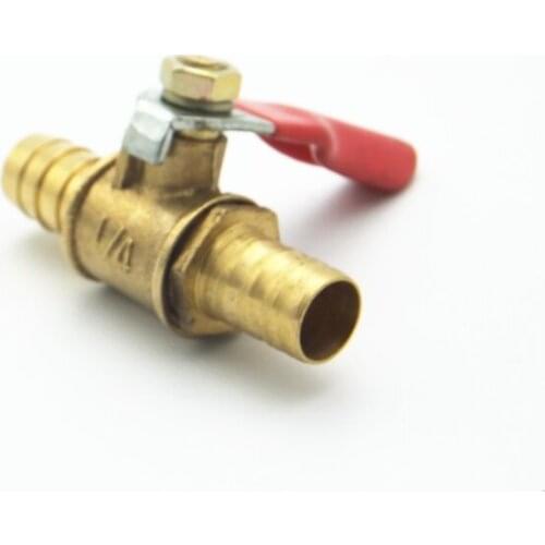 6mm Hose Barbed x 6mm Hose Barbed Two Way Brass Ball Valve For Oil Water Air