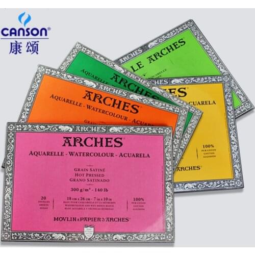 ARCHES Canson 100% Cotton Watercolor Sketchbook 18*26cm 300g/m² Water Color Drawing Paper Book Student Paper Art Supplies