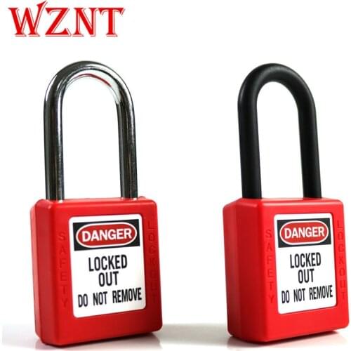 Free shipping 410 Master lock standard Thermoplastic red safety padlock with 38mm tall shackle