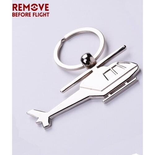 Remove Before Flight Key Chains Helicopter Shaped Key Ring Chain for Aviation Gifts Airworthy Creative Plane Keychain Jewelry