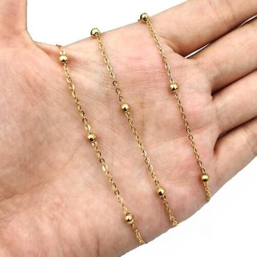 2.8mm 3.5mm Stainless Steel Ball Chain Gold/Silver Color Handmade DIY Making Bracelets Necklace Women Party Jewelry Findings,1M