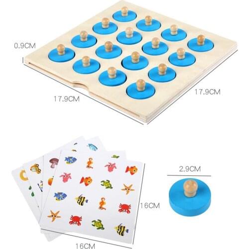 Kid Wooden Board Game Montessori Memory Chess Gam Puzzle Board Logic Toy