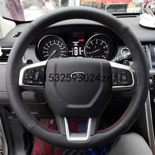 DIY Sew Customized Steering Wheel Cover For Land Rover Discovery 4 5 Freelander Range Rover Sport Car Accessories