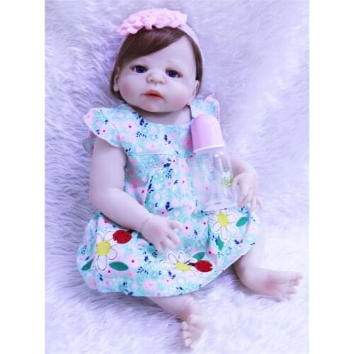 DollMai reborn girl dolls 23" full silicone reborn baby princess dolls toys for children gift bebe dolls com corpo de silicone