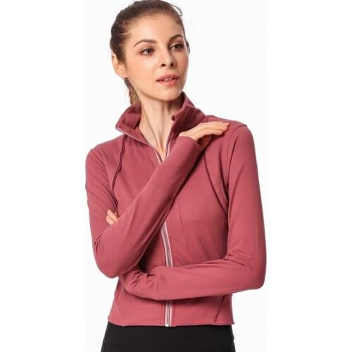 Women Running Jackets Sports Tops Stand Collar Autumn Winter Zipper Coat Gym Sportswear Fitness Training Jogging Sports Jacket