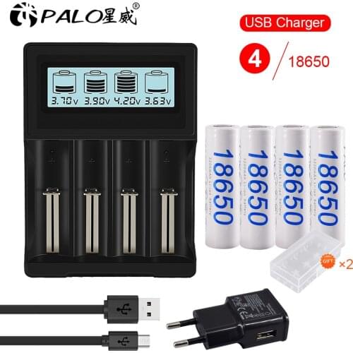 PALO 18650 Battery 3.7v 3200mah NCR18650 Li-ion Rechargeable Lithium Battery 18650 For Flashlight batteries(NO PCB)