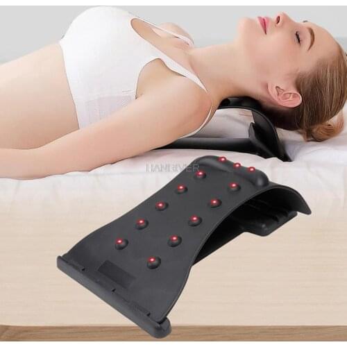 Back Massager Magnetic Therapy Lumbar Traction Device Cervical Vertebrae Stretching Tool Spine Back Pain Relief Massage Brace