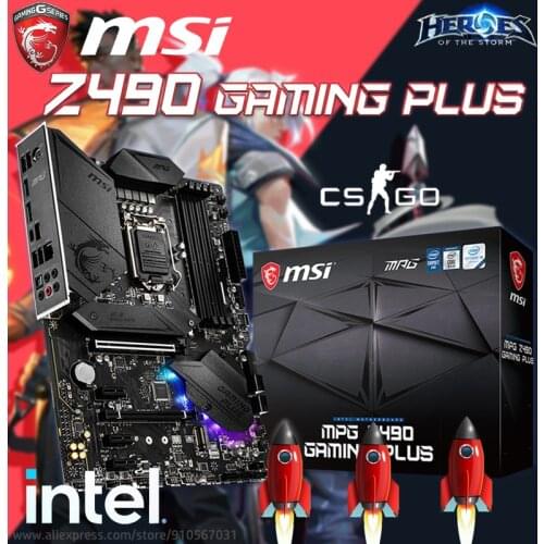 LGA 1200 MSI MPG Z490 GAMING PLUS Motherboard DDR4 4000MHz PCI-E 3.0 M.2 HDMI Desktop MSI Z490 Placa-Mãe 1200 DisplayPort ATX