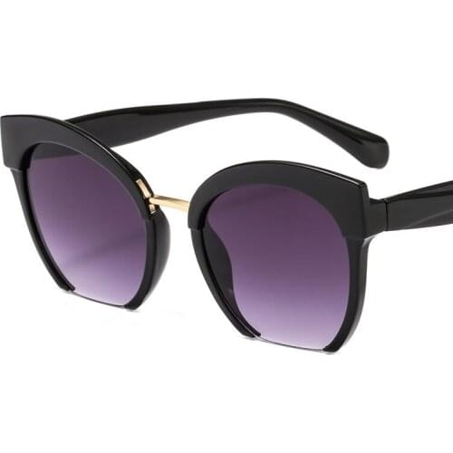 Trendy Colored Half Frame Cat Eye Sunglasses Women Brand High Quality Eyeglasses Street Beat Shopping Oculos De Sol Gafas UV400