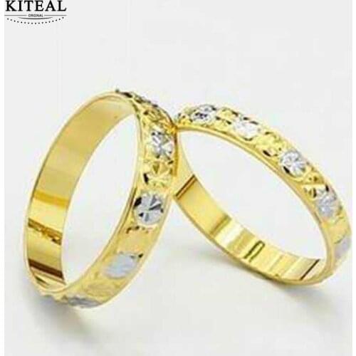KITEAL Trendy pure gold color Maiden jewelry set crystal couples ring personality african jewelry set diy