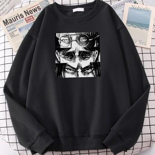 Hot Sale Japanese Black Eyes Attack On Titan Print Comfortable Casual Tops Mens Hoodie Warm Brand Men Hoodies Large Size Hoody