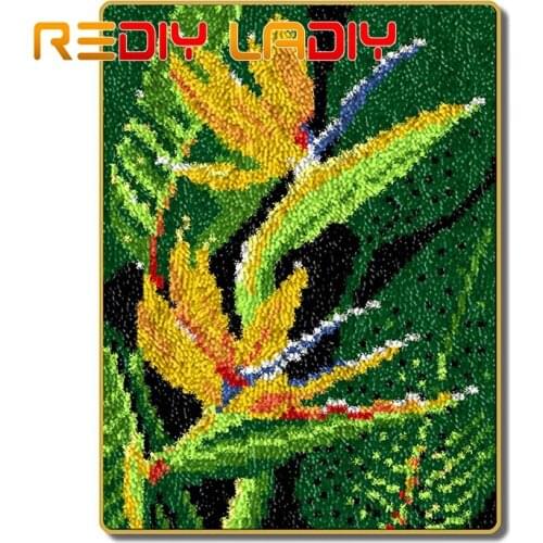 Latch Hook Kits Make Your Own Rug Dragonfly Crocheting Cushion Mat DIY Carpet Rug Set Acrylic Yarn Printed Canvas Hobby & Crafts