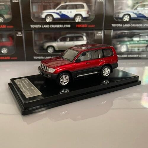 Diecast 1:64 Toyota Land Cruiser LC100 Alloy Car Model Collection Decoration Souvenir Ornaments Display Vehicle Toys Gift Red