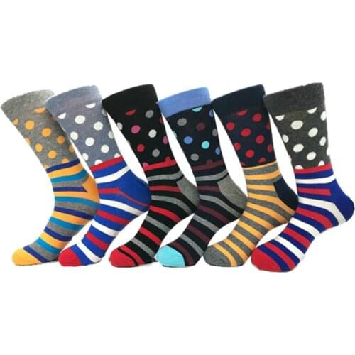 Peonfly Fashion 2020 Colorful Striped Dot Cotton Men Happy Personality Tide Brand Harajuku Casual Funny Socks
