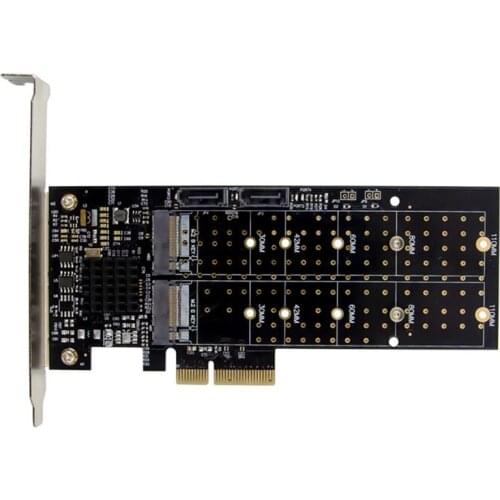 PCI-E X4 M.2 + SATA3.0 RAID Conversion Card NVME SSD Array PCI Express 2.0 X4 Expansion Card for PC Laptop