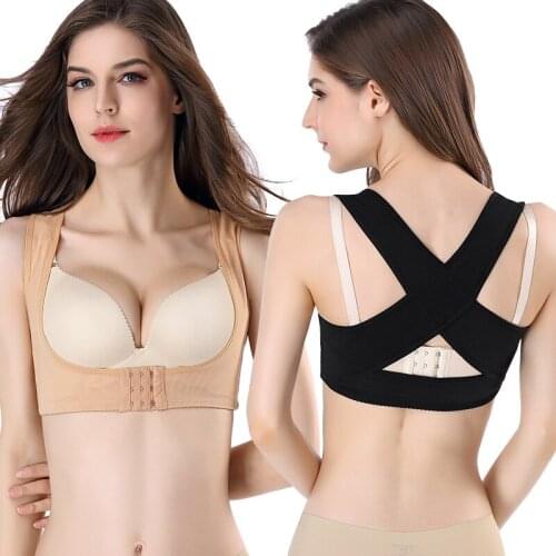 Body support chest gathers plastic top Women Posture Corrector Brace Shoulder Corset Back Pain Brace Corrector De Postura