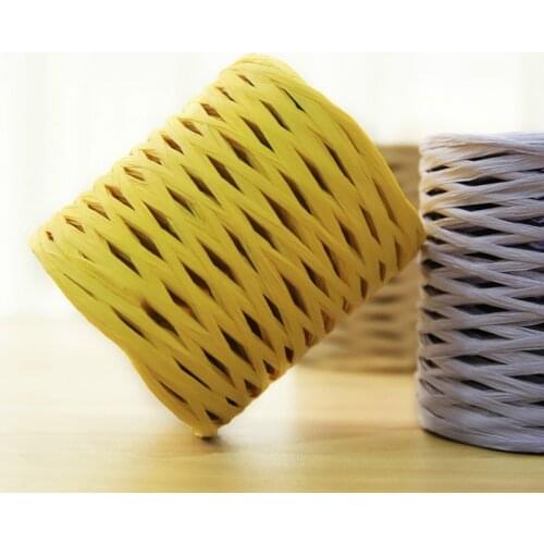 200 M/Roll 100% Raffia Straw Yarn Hand Crocheting Yarn for Diy Handmade Hats Bags Baskets Diy Natural Raffia Straw Yarn