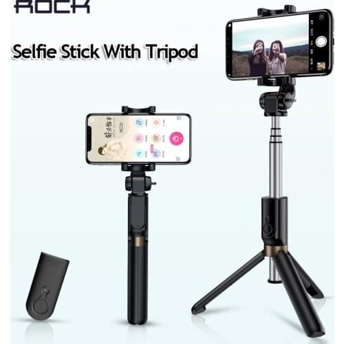 ROCK Wireless Bluetooth Selfie Stick Foldable Mini Tripod Extendable Monopod Universal For iPhone XS Samsung note 9 Xiaomi mix 3