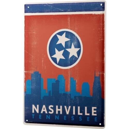 SINCE 2004 Tin Sign Metal Plate Decorative Sign Home Decor Plaques Retro Wall Art Metropole Nashville Tennessee Metal Plate 8X12