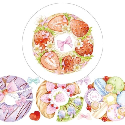 Happy Sweet Strawberry loops PET Washi Tapes Bullet Journal Masking Tape Adhesive Tape DIY Scrapbooking Washi Stickers