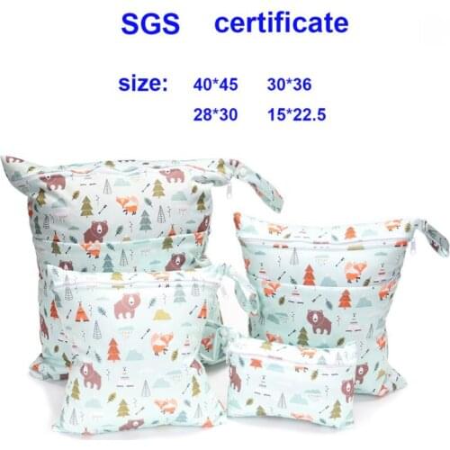 New 4 combinations Set waterproof diaper bag 40*45CM 30*36cm 28*30cm 15*22.5cm cycle use washable baby diaper bags