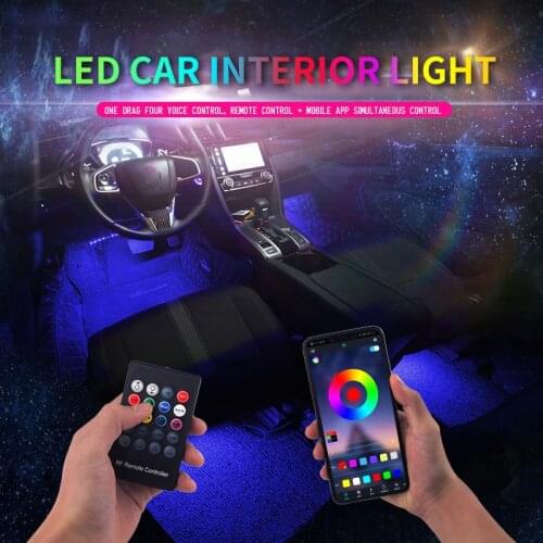 LED Car Foot Light Ambient Lamp With USB Wireless Remote Music Control Decorative for Mercedes Benz AMG A45 CLA45 C63 GLA45 G63