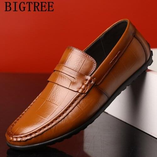 Black Shoes Loafers Men Genuine Leather Shoes Men High Quality Coiffeur Fashion Casual Shoes Men Leather Sepatu Pria Kulit Asli