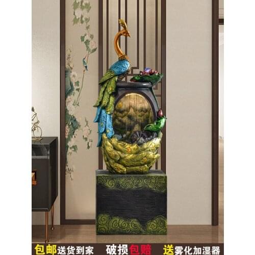 Floor to floor water fountain decoration opening gift shop living room decoration indoor humidifier landscape Zhaocai Fengshui