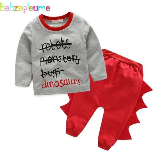 Spring Child Boys Clothes Long Sleeve Monsters Design Kid Costume Party Children Clothing Baby Boy Sweatshirt Pant 2pcs/set A090