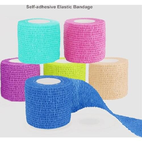 Hot Waterproof Medical Therapy Self Adhesive Bandage Muscle Tape Finger Joints Wrap First Aid Kit Pet Elastic Bandage 4 Colors