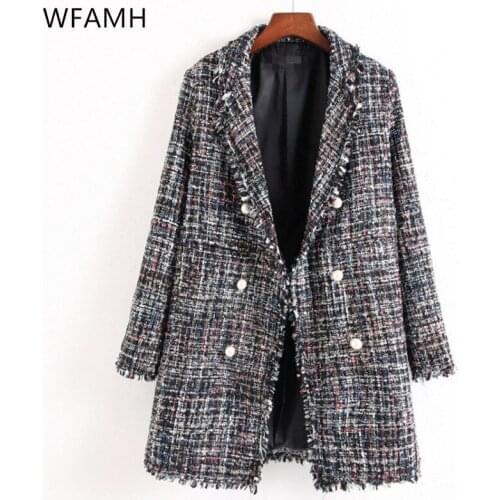 Женские твидовые пальто Wfamh China At AliExpress