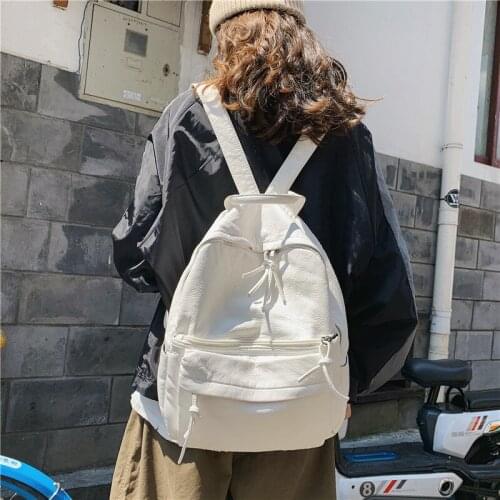 2020 Backpack Womens Backpack Fashion Ladies Shoulder Bag Solid Color Bag Teen Girl Children Backpack Travel Bag