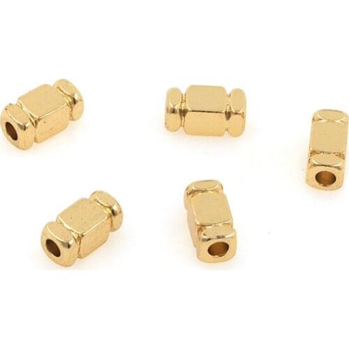 Gold Charms, Gold Accessories, Hip-Hop Spacer Beads, Trendy Handmade Craft Bracelets, DIY Jewelry Making Supplies 3.2x6.7x3.2mm