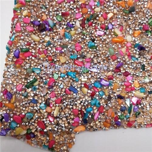 1PC SIZE 20X24CM Diamond and Colorfull Stones Glitter Leather 2S19A