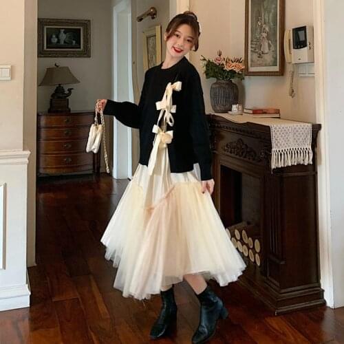 2020 Summer Tulle Skirts Womens Midi Pleated Skirts Black Tulle Skirt Women Spring Fashion Elastic High Waist Mesh Tutu Skirts