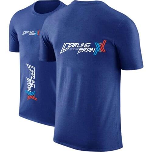 2021 Anime DARLING in the FRANXX Men Customize Tshirt Solid Color Unisex Cotton Comfortable Hip Hop Fashion Print Tops Tees